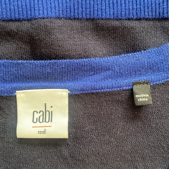 Cabi Color Block Black and Blue Cardigan - Picture 4 of 5